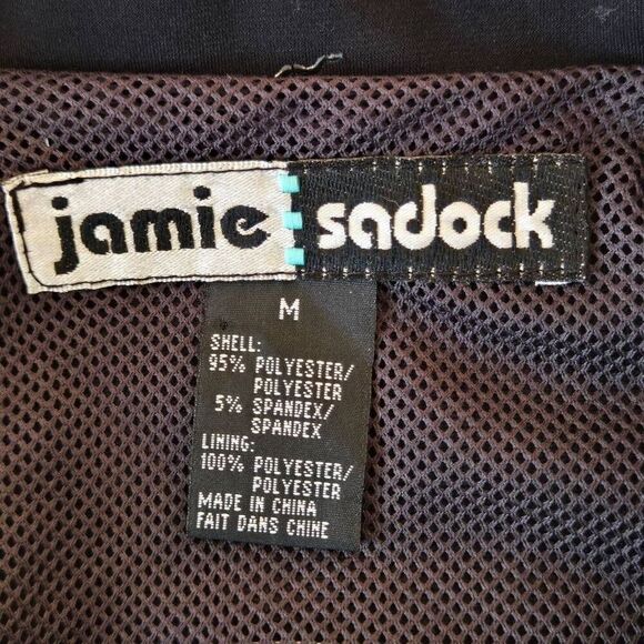 Jamie Sadock Women's Black Silver Zip Front Athletic Warm Up Golf Jacket Medium - Picture 2 of 13